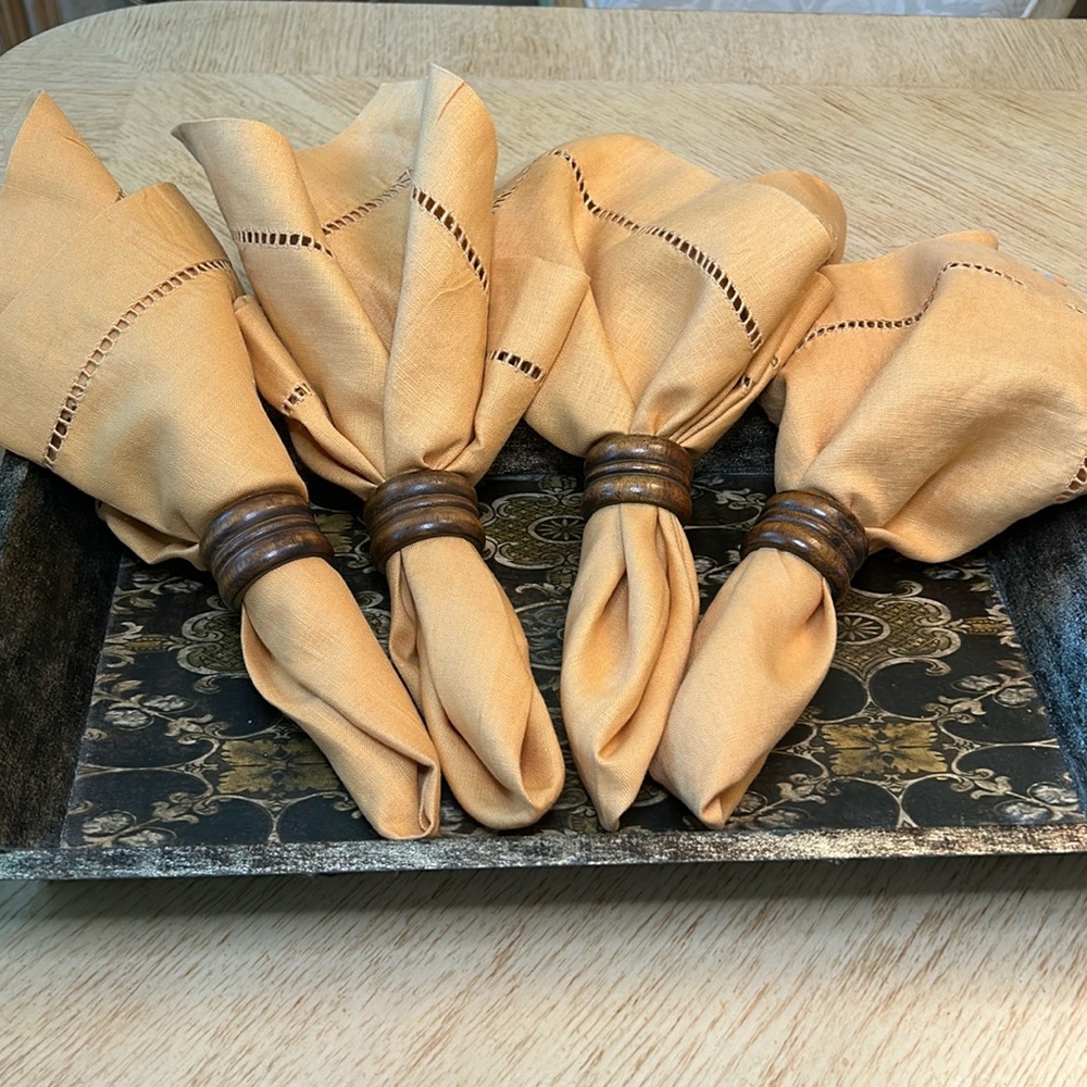 Linen Hempstitch Cloth Napkins (4)
